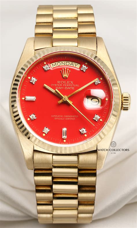 rolex red face gold|Rolex datejust red face.